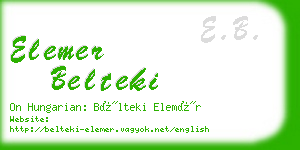 elemer belteki business card